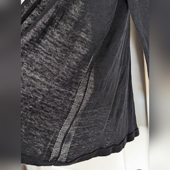 Talbots Plus black open-front linen cardigan - Picture 6 of 8